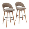 Renee Upholstered 30" Fixed-Height Barstool - Set of 2