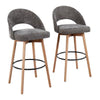 Renee Upholstered 30" Fixed-Height Barstool - Set of 2