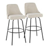 Studded Marcel 30" Fixed-Height Barstool - Set of  2