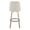 Studded Marcel 30" Fixed-Height Barstool - Set of  2