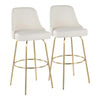 Studded Marcel 30" Fixed-Height Barstool - Set of  2