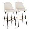 Studded Marcel 30" Fixed-Height Barstool - Set of 2
