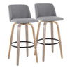 Toriano 30" Fixed-Height Barstool - Set of 2