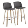Toriano 30" Fixed-Height Barstool - Set of 2