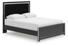 Zuraleus Queen Upholstered Panel Platform Bed - Black