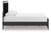 Zuraleus Queen Upholstered Panel Platform Bed - Black