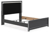 Zuraleus Queen Upholstered Panel Bed - Black