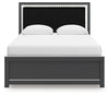 Zuraleus Queen Upholstered Panel Bed - Black