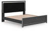 Zuraleus King Upholstered Panel Platform Bed - Black