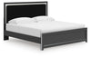 Zuraleus King Upholstered Panel Platform Bed - Black