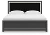 Zuraleus King Upholstered Panel Platform Bed - Black
