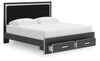 Zuraleus King Upholstered Panel Platform Storage Bed - Black