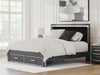 Zuraleus King Upholstered Panel Platform Storage Bed - Black
