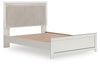 Zuraleus Queen Upholstered Panel Platform Bed - White