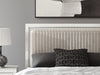 Zuraleus Queen Upholstered Panel Platform Bed - White