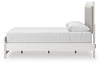 Zuraleus Queen Upholstered Panel Platform Bed - White
