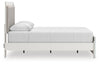 Zuraleus Queen Upholstered Panel Platform Bed - White