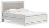 Zuraleus King Upholstered Panel Platform Bed - White