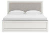 Zuraleus King Upholstered Panel Platform Bed - White