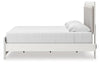 Zuraleus King Upholstered Panel Platform Bed - White