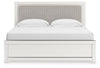 Zuraleus King Upholstered Panel Bed - White