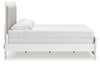 Zuraleus King Upholstered Panel Bed - White
