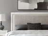 Zuraleus King Upholstered Panel Platform Storage Bed - White