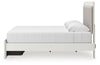 Zuraleus King Upholstered Panel Platform Storage Bed - White