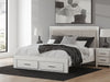 Zuraleus King Upholstered Panel Platform Storage Bed - White