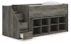 Frandern Twin Loft Bed with Bookcase Storage