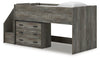 Frandern Twin Loft Bed with Drawer Storage - Gray