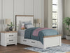 Savonport Twin Panel Bed with Storage - White/Brown