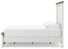 Savonport Queen Panel Bed with Storage - White/Brown
