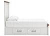 Savonport Queen Panel Bed with Storage - White/Brown