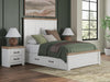Savonport Queen Panel Bed with Storage - White/Brown
