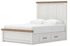 Savonport Queen Panel Bed with Storage - White/Brown (B4615B14)