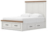 Savonport Queen Panel Storage Bed - White/Brown