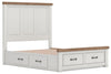 Savonport Queen Panel Storage Bed - White/Brown