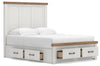 Savonport Queen Panel Storage Bed - White/Brown