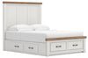 Savonport Queen Panel Storage Bed - White/Brown