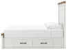 Savonport Queen Panel Storage Bed - White/Brown