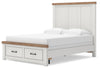 Savonport Queen Panel Storage Bed - White/Brown (B4615B7)