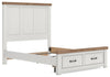 Savonport Queen Panel Storage Bed - White/Brown (B4615B7)