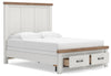 Savonport Queen Panel Storage Bed - White/Brown (B4615B7)