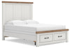 Savonport Queen Panel Storage Bed - White/Brown (B4615B7)