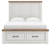 Savonport Queen Panel Storage Bed - White/Brown (B4615B7)