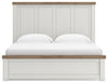 Savonport King Panel Bed with Storage - White/Brown