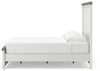 Savonport King Panel Bed with Storage - White/Brown