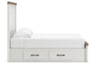 Savonport King Panel Bed with Storage - White/Brown