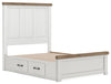 Savonport Full Panel Bed with Storage - White/Brown (B4615B19)